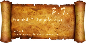 Psenkó Teodózia névjegykártya