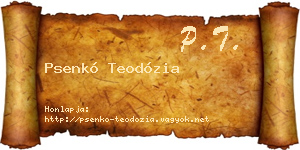 Psenkó Teodózia névjegykártya